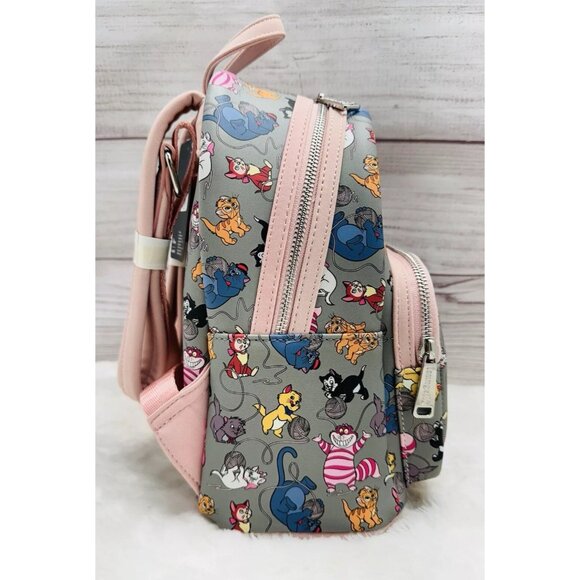 Loungefly Disney Cats Yarn Marie Allover Gray Mini Backpack NWT main image 3